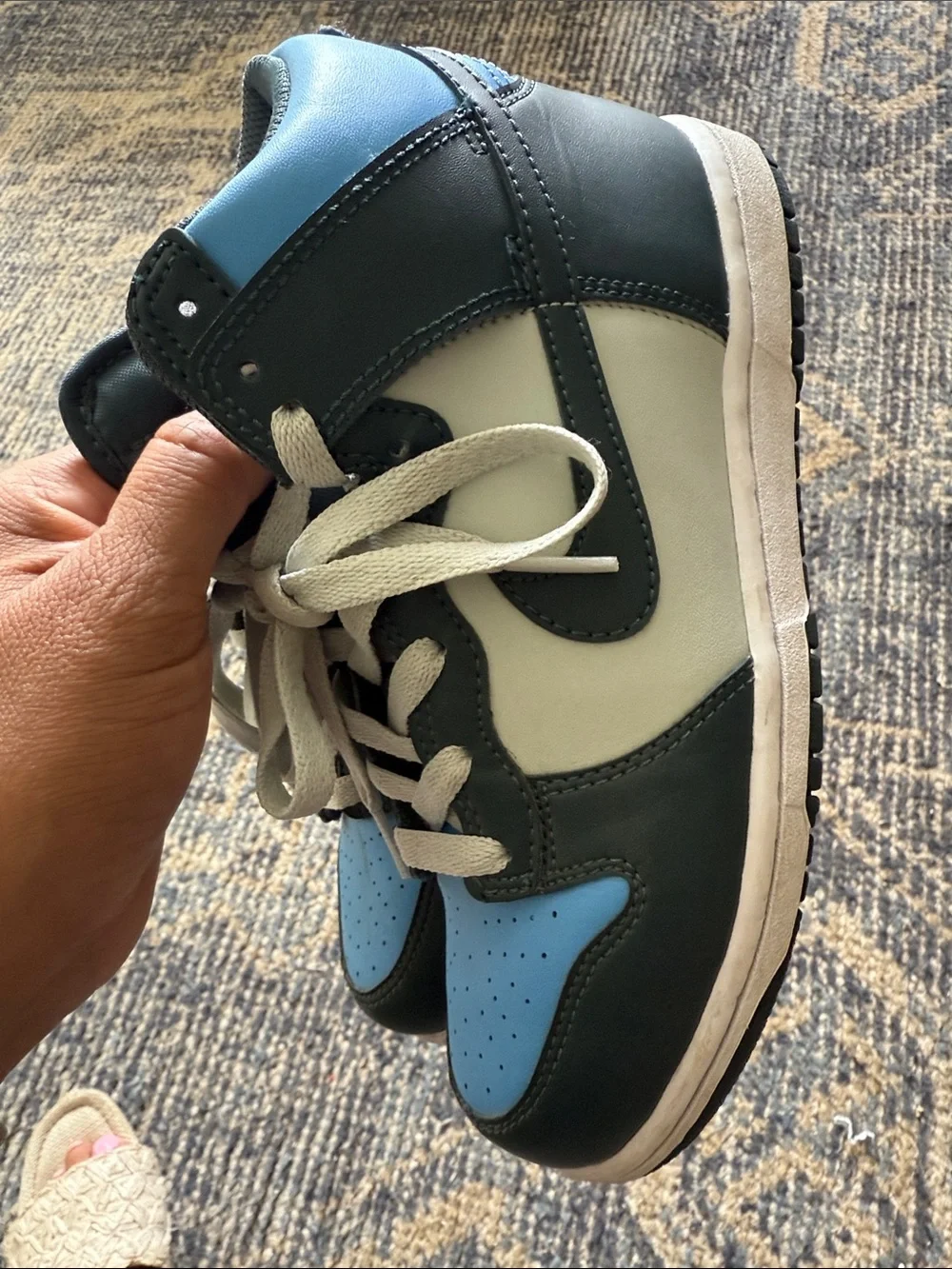 Nike Kids High-Top Sneakers in Blue and Gray